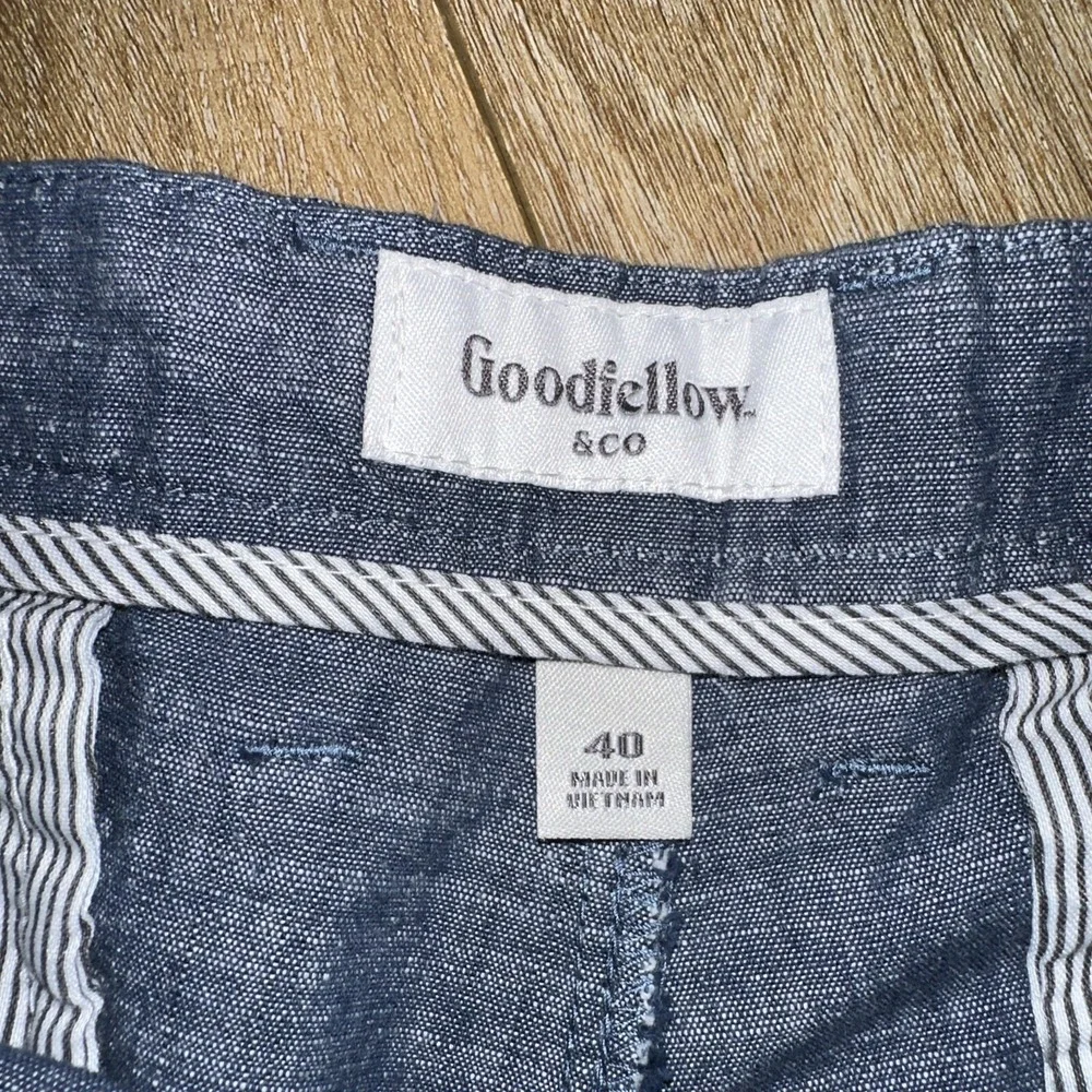 Goodfellow & Co Chino Linden Short Men's Size 40 Blue Slash Pocket‎ 10.5 Inseam